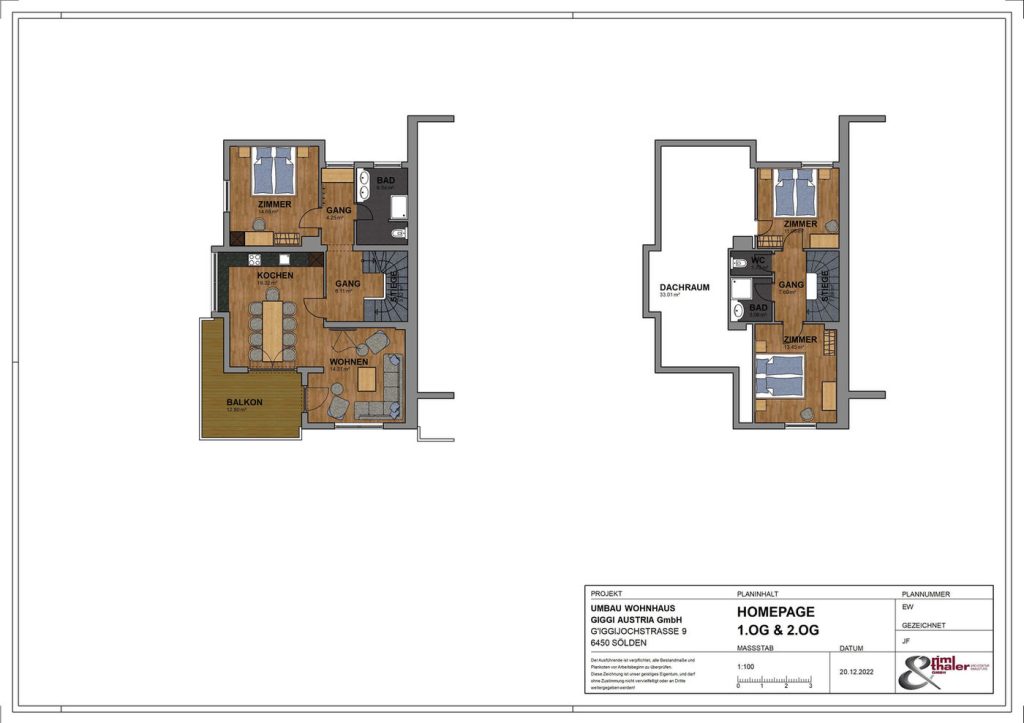 Floor plan for the upper apartment at Giggi Hytten